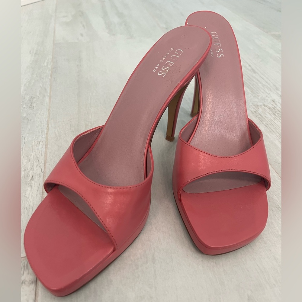 Guess Pink Open-Toe Heels